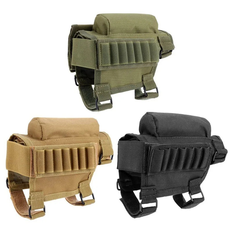 Cartridge Bag Tactical 2-in-1 gun holderTactical Buttstock Shotgun Rifle Stock Ammo Portable Pouch Molle Cartridge Holder Gun Peaceful Pleasures Health and Wellness