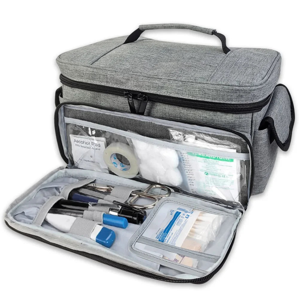 Travel First Aid Kit Bag for Home Medical Carry Bag Multifunctional Storage Organizer Layered Medicine Boxes Medicine Cabinet Peaceful Pleasures Health and Wellness
