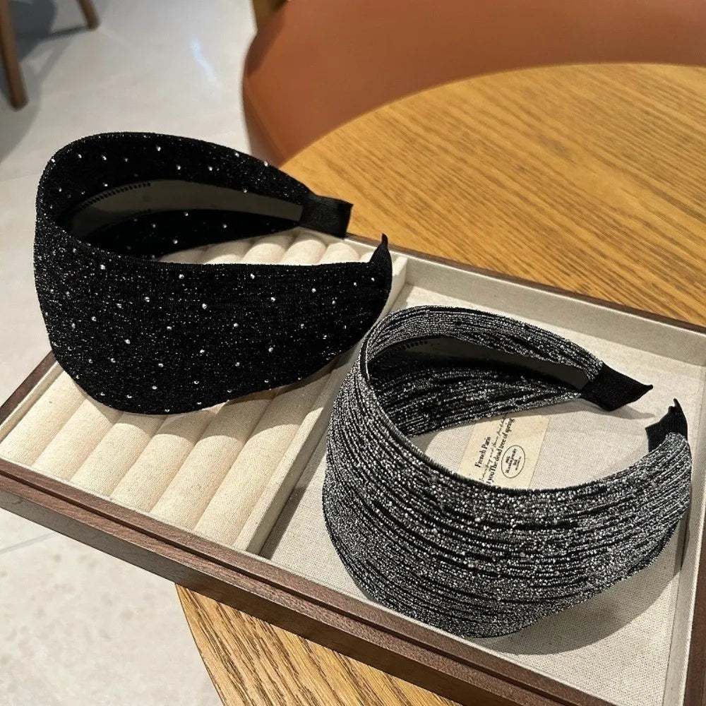 Sparkling Rhinestone Wide Headband – Moon Star Party Hairband