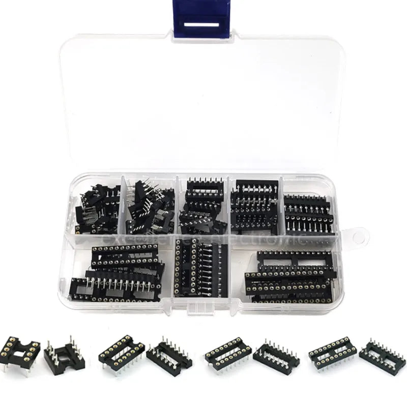 50PCS/Lot Round Hole IC Sockets Spacing 2.54mm Solder Type Socket Kit DIP6 DIP8 DIP14 DIP16 DIP18 DIP20 DIP24 DIP28 IC Connector Peaceful Pleasures Health and Wellness Default Title
