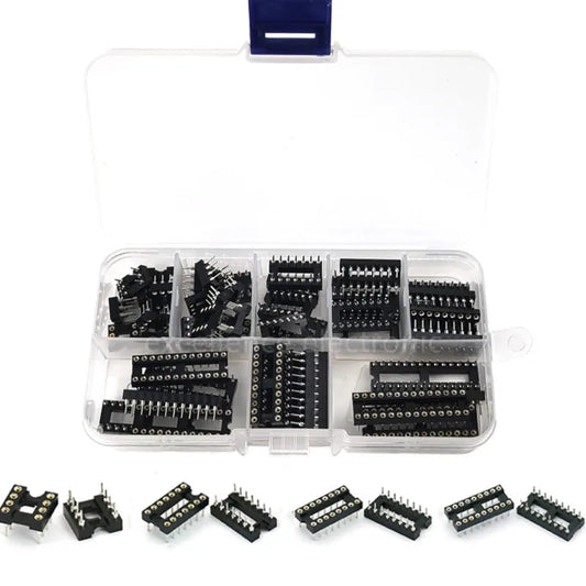 50PCS/Lot Round Hole IC Sockets Spacing 2.54mm Solder Type Socket Kit DIP6 DIP8 DIP14 DIP16 DIP18 DIP20 DIP24 DIP28 IC Connector Peaceful Pleasures Health and Wellness Default Title