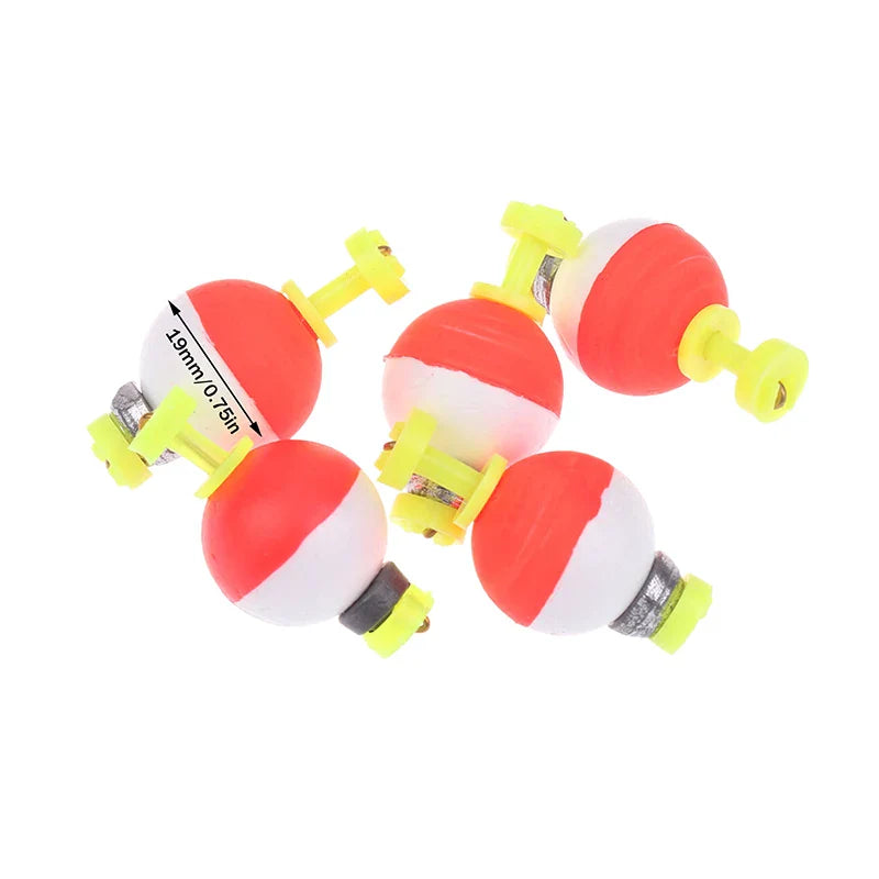 5-Pack Snap-On Fishing Bobber Floats – Weighted EVA Foam