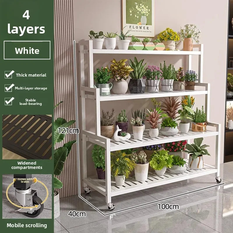 Wrought Iron Multi-Layer Plant Stand | Floor Flower Rack