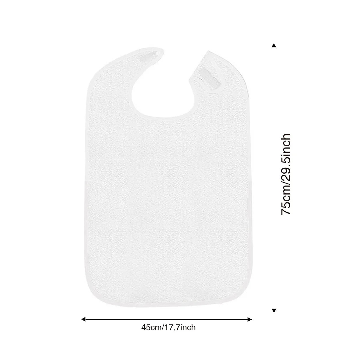 New coated adult apron reusable waterproof terry bibs Or bring a pocket For adult women and men Elderly Seniors & Disabled bibs Peaceful Pleasures Health and Wellness white