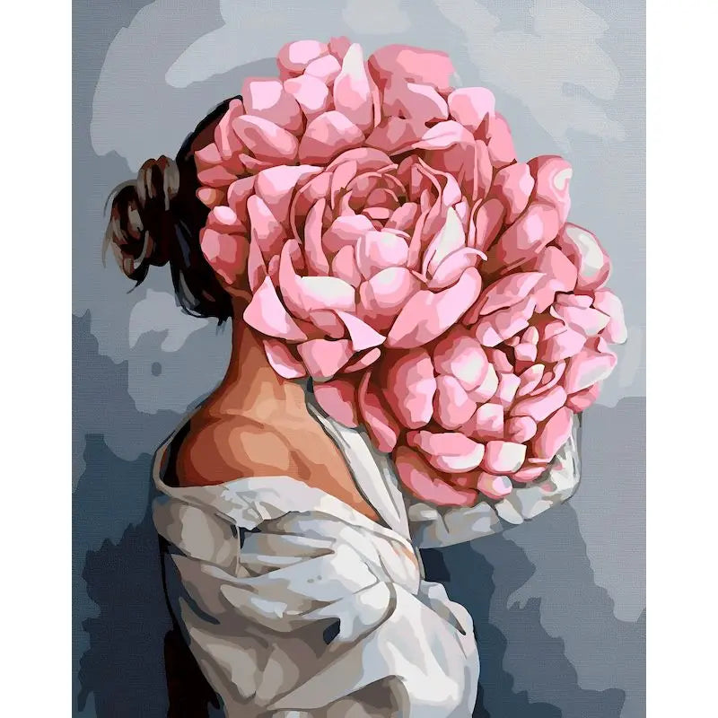Paint by Numbers Kit Flower Girl – 60×75cm Canvas Art Set