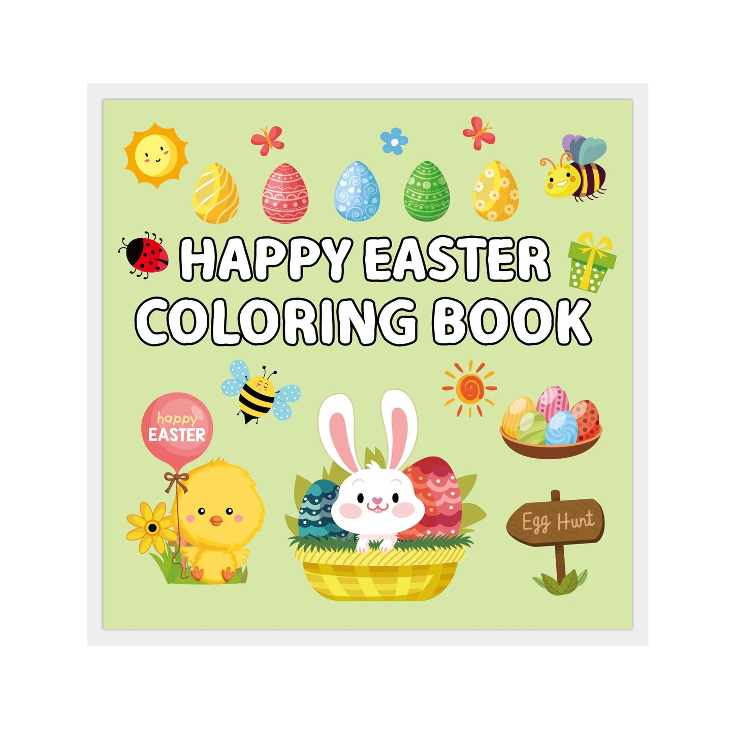 Bview Art Happy EASTER Coloring Book 40 Cartoon Doodles Kids 4 Years