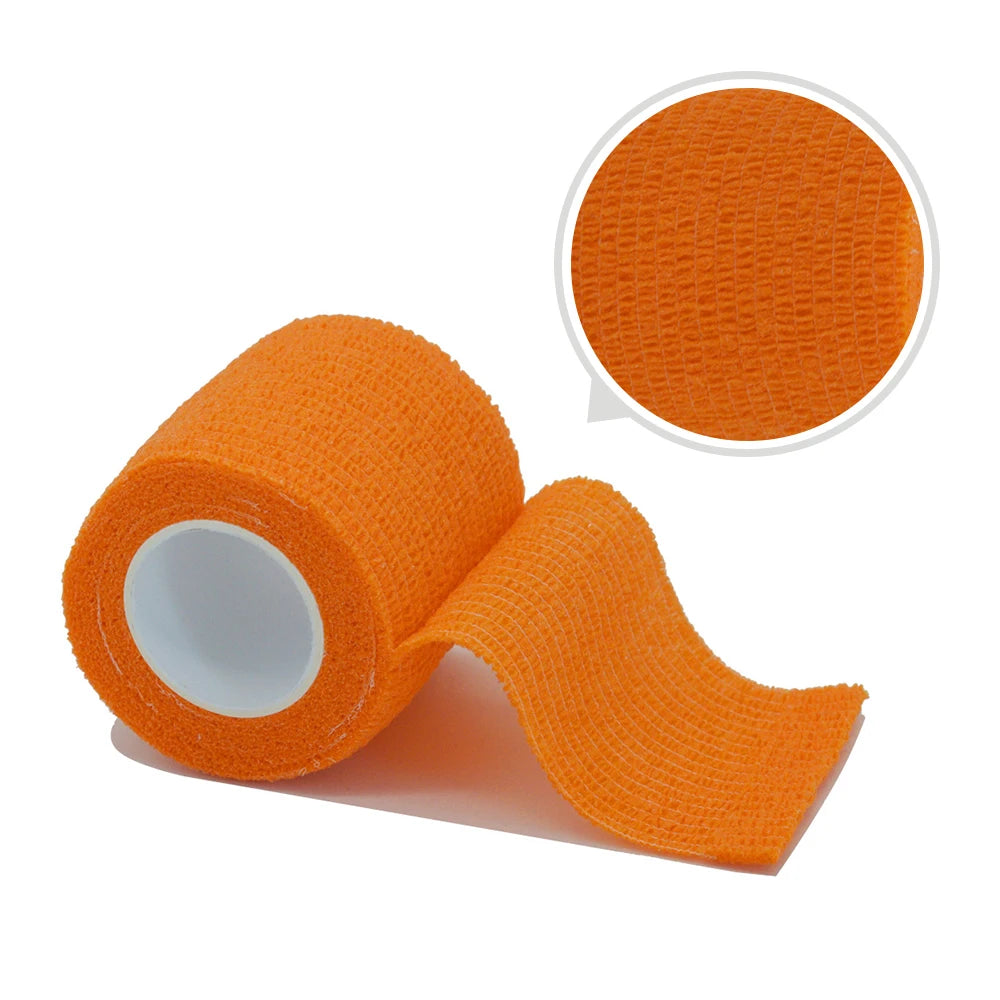 2.5/5/10cm*4.8m Gauze Bandage Self-adhesive Breathable Elastic Bandages for Sports Fixing Finger Wrist Leg Sports Protector Peaceful Pleasures Health and Wellness orange 15cmX4.8m