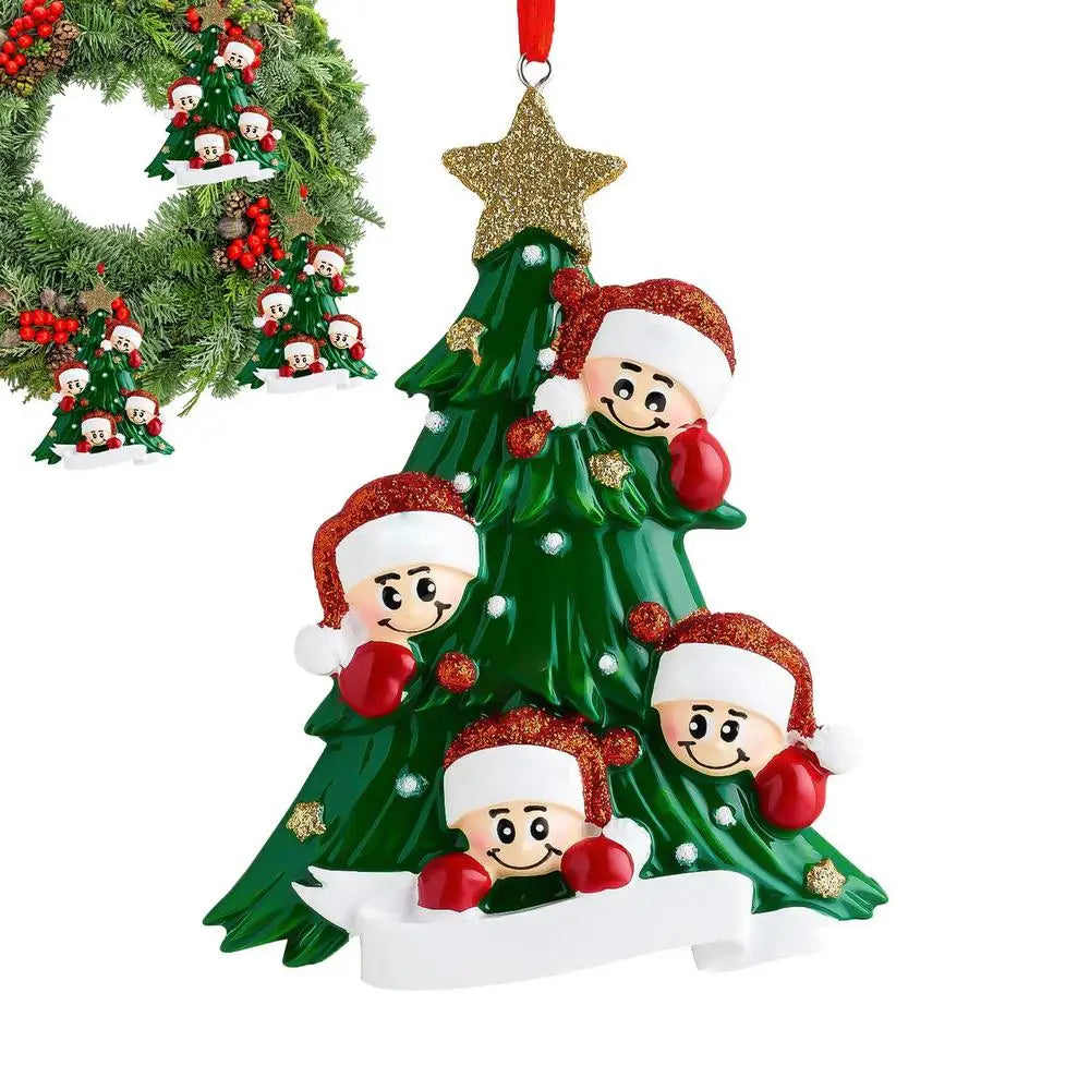 Handmade Resin Christmas Tree Ornament | Festive Figurine Pendant
