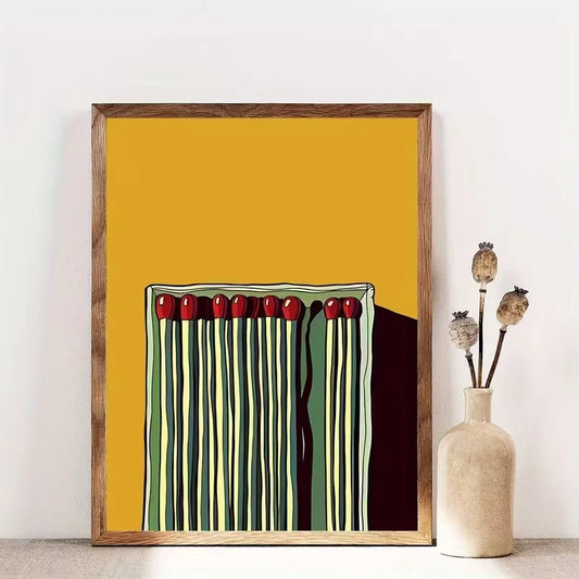 Mustard Yellow Canvas Wall Art Print | Modern Home Decor Canvas Wall Art Peaceful Pleasures Health and Wellness G4210 40x50cm Unframed