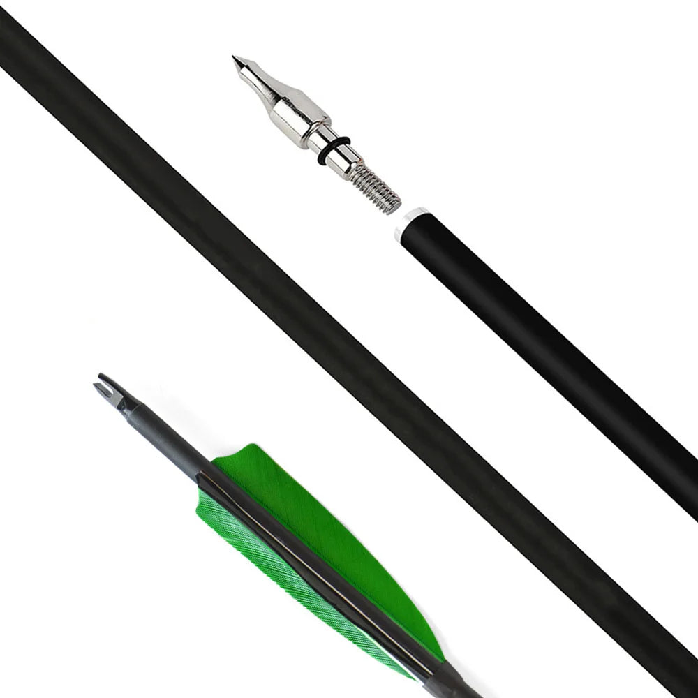 6 12 Archery Hunting Mixed Carbon Arrows Sp500 Replaceable Arrowhead