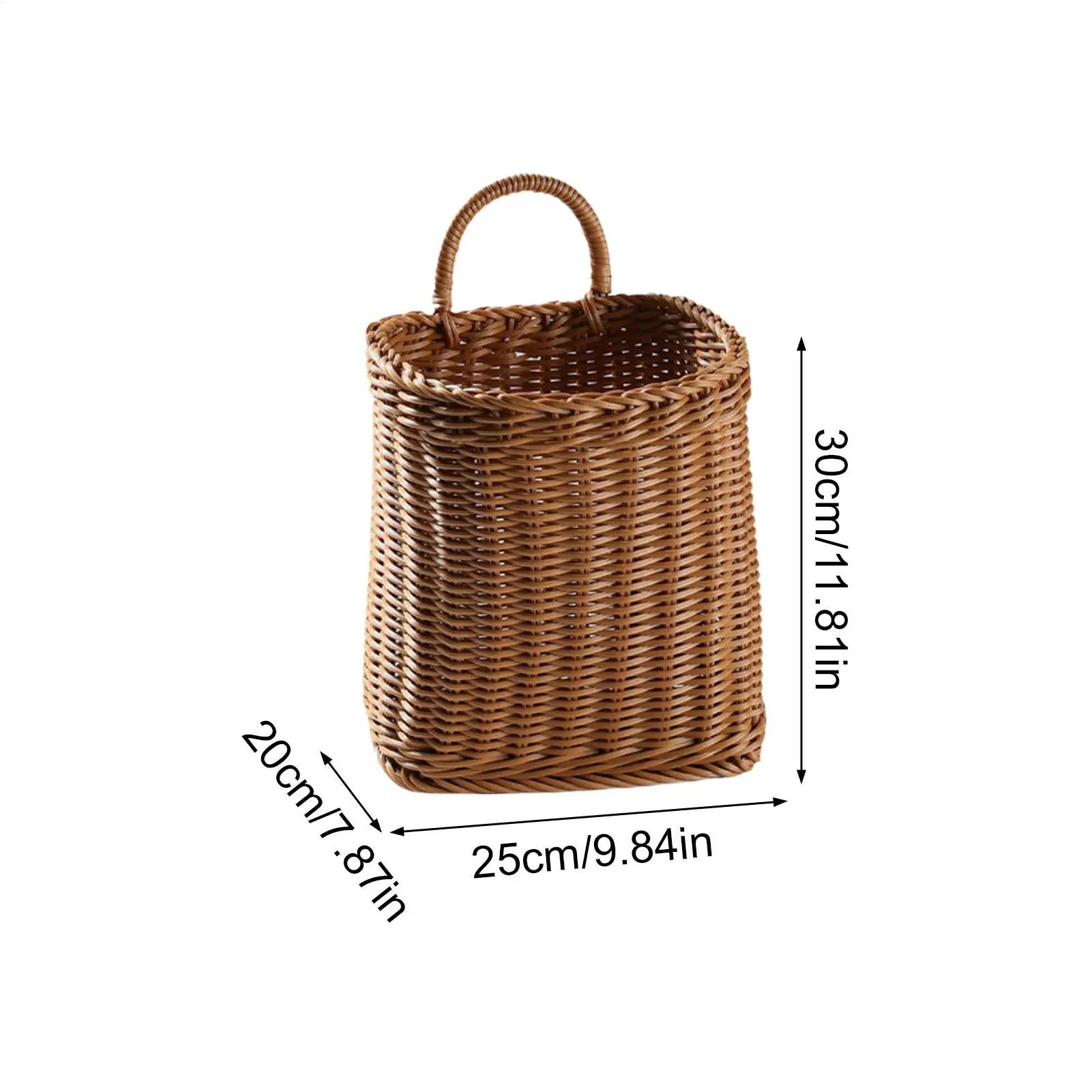 Farmhouse Woven Rattan Wall Basket | Indoor & Outdoor Decor Decorative Wall Basket Peaceful Pleasures Health and Wellness