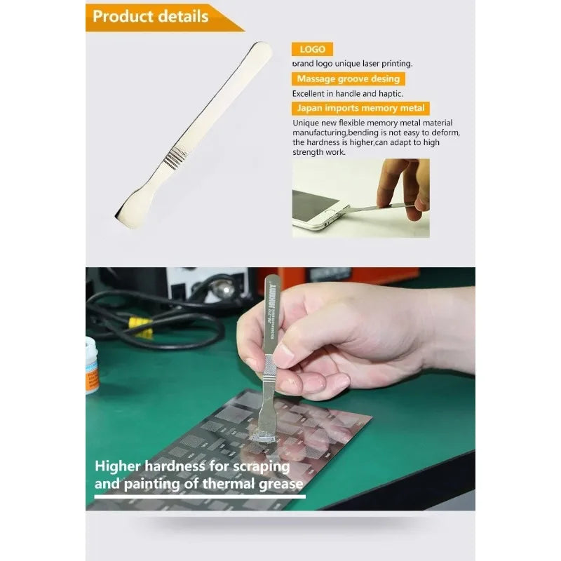 1pcs Memory Metal Tin Scraping Knife Solder Paste Mixing Knife Pry Opening Spudger for Mobile Phone Repair Tools Peaceful Pleasures Health and Wellness