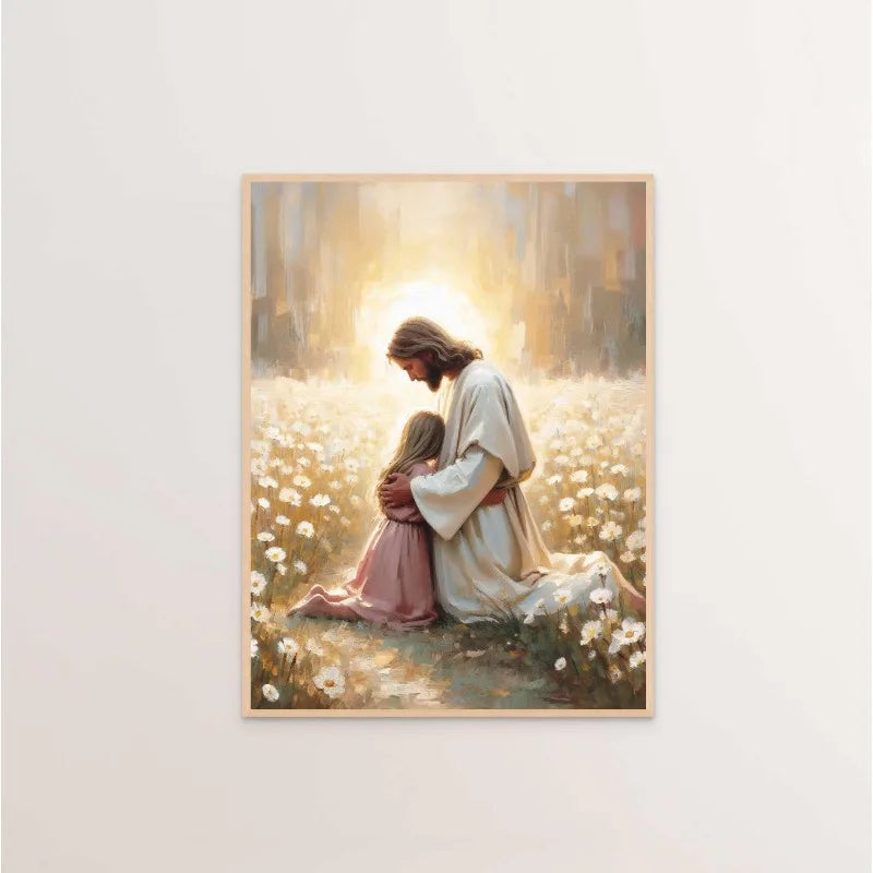 (1pc frameless)Modern Christian Believer Poster Jesus Praying Shepherd Bible Verse Easter Canvas Painting Wall Art for Kids R Peaceful Pleasures Health and Wellness