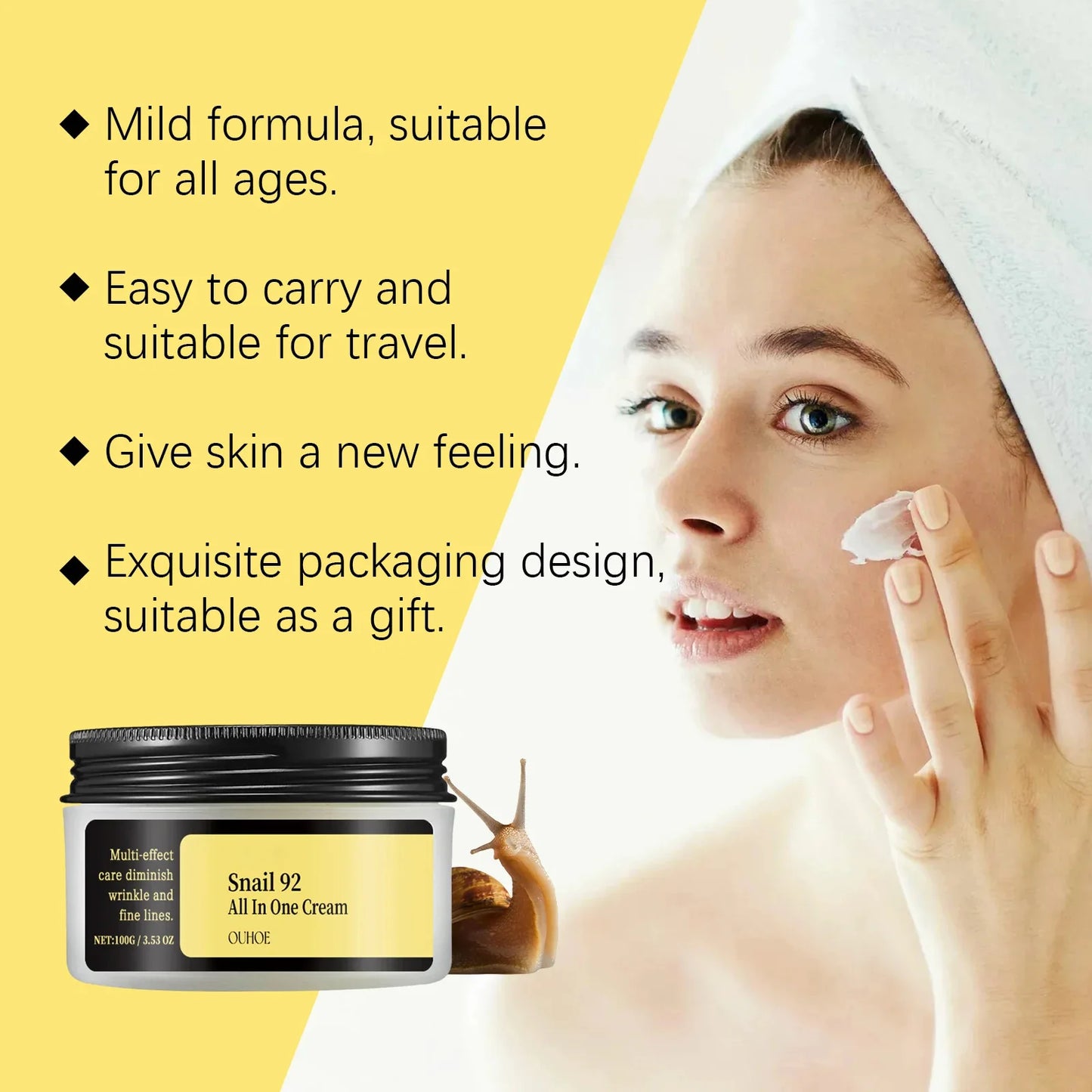 Snail Mucin 96% Face Cream, Essence & Cleanser – Hydrating Set