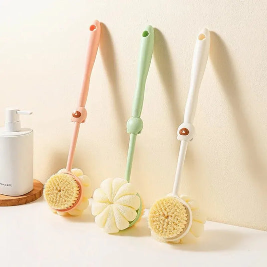 Double-Sided Silicone Body Brush | Long Handle Back Scrubber Bath Body Brush Oasis Select