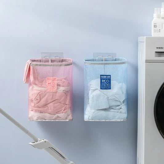 New Large Capacity Foldable Dirty Clothes Basket for Household Wall Mounted Mesh Bathroom Drainage and Moisture Prevention Boxes Peaceful Pleasures Health and Wellness