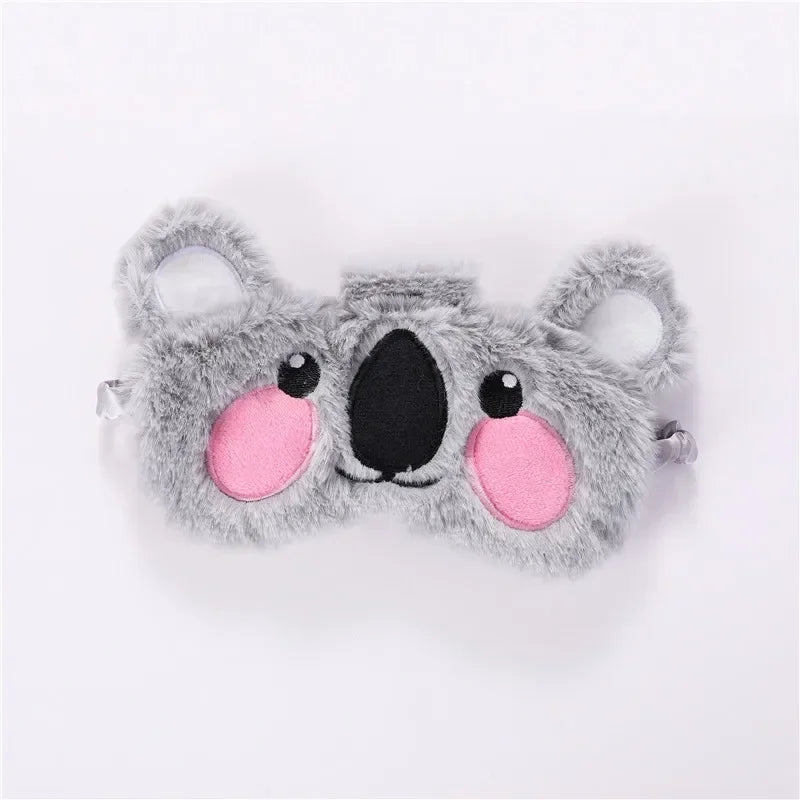Plush Koala Rabbit Sleep Mask – Soft Cotton Eye Cover