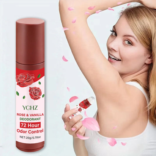 Rose Vanilla Jasmine Roll-On Deodorant | 72-Hour Plant-Based Roll-On Deodorant Oasis Select