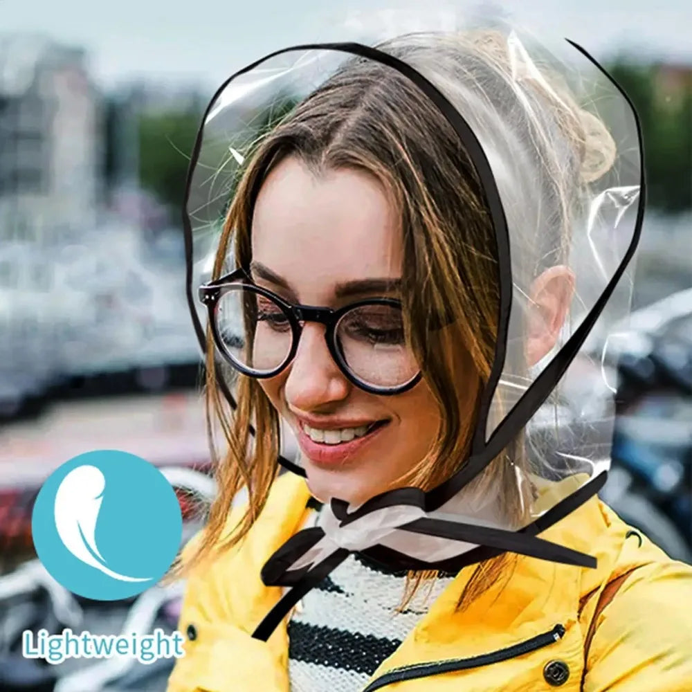 Clear Reusable Waterproof Rain Hat with Wide Brim for Women Lady Outdoor Travel Hiking Gardening Shopping Beach Wind Protection Peaceful Pleasures Health and Wellness