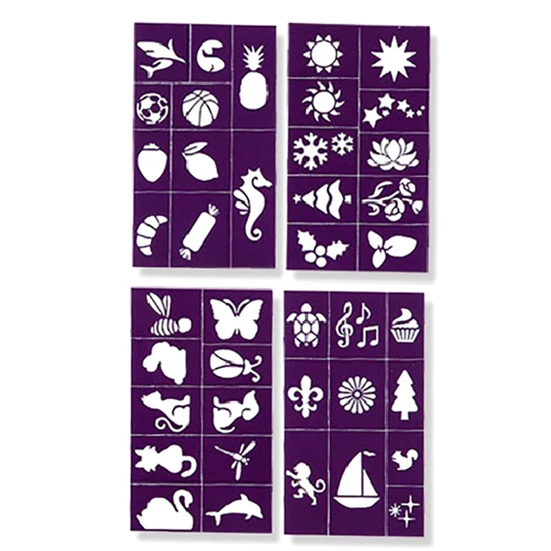 Kids Halloween Face Paint Stencils – 4-Pack Tattoo Templates