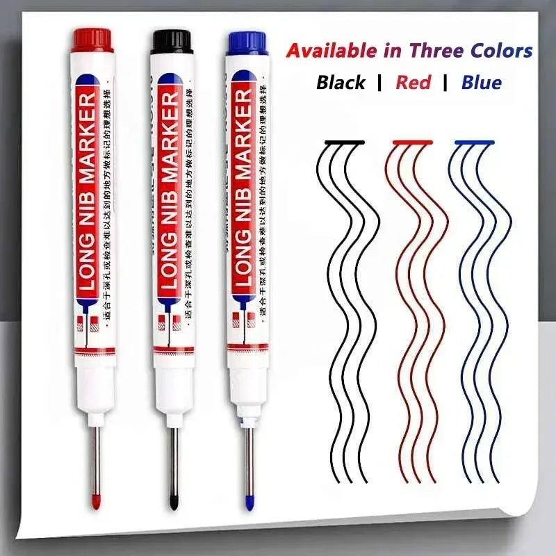 20mm Deep Hole Long Nib Head Markers For Metal Perforating Pen Waterproof Bathroom Woodworking Decoration Multi-Purpose Peaceful Pleasures Health and Wellness