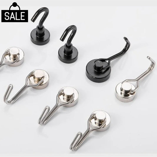 No Drill Wall Hook Heavy Duty 50kg Magnetic Hooks Black Rustproof Industrial Strength for Kitchen Room Suction Cup Storage Peaceful Pleasures Health and Wellness