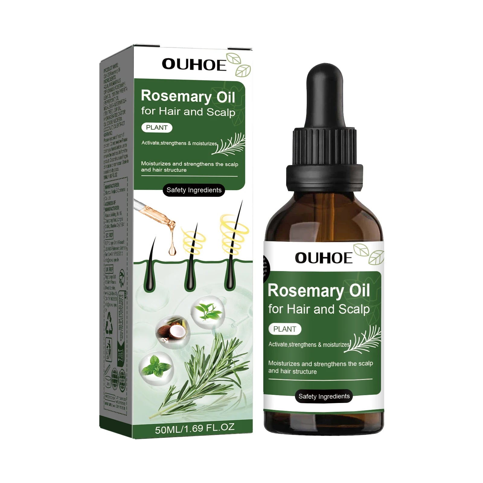 Batana Rosemary Biotin Hair Oil – Scalp & Split End Treatment Scalp Hair Treatment Oil Peaceful Pleasures Health and Wellness 50ml boxed