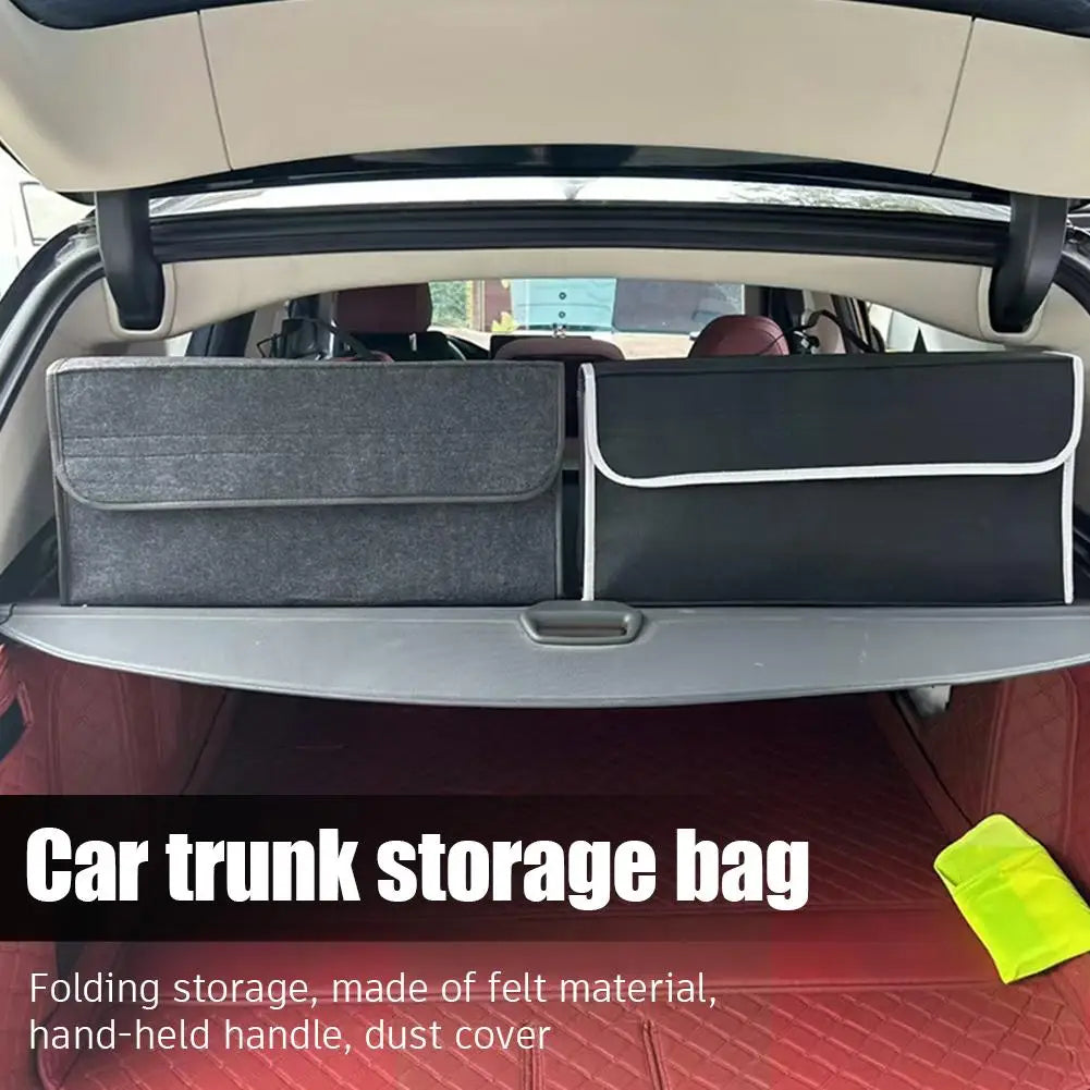 Car Trunk Organizer Storage Box,Large Capacity Felt Storage Bag Portable Foldable Boot Organizer Tool for Car Storage Accessorie Peaceful Pleasures Health and Wellness