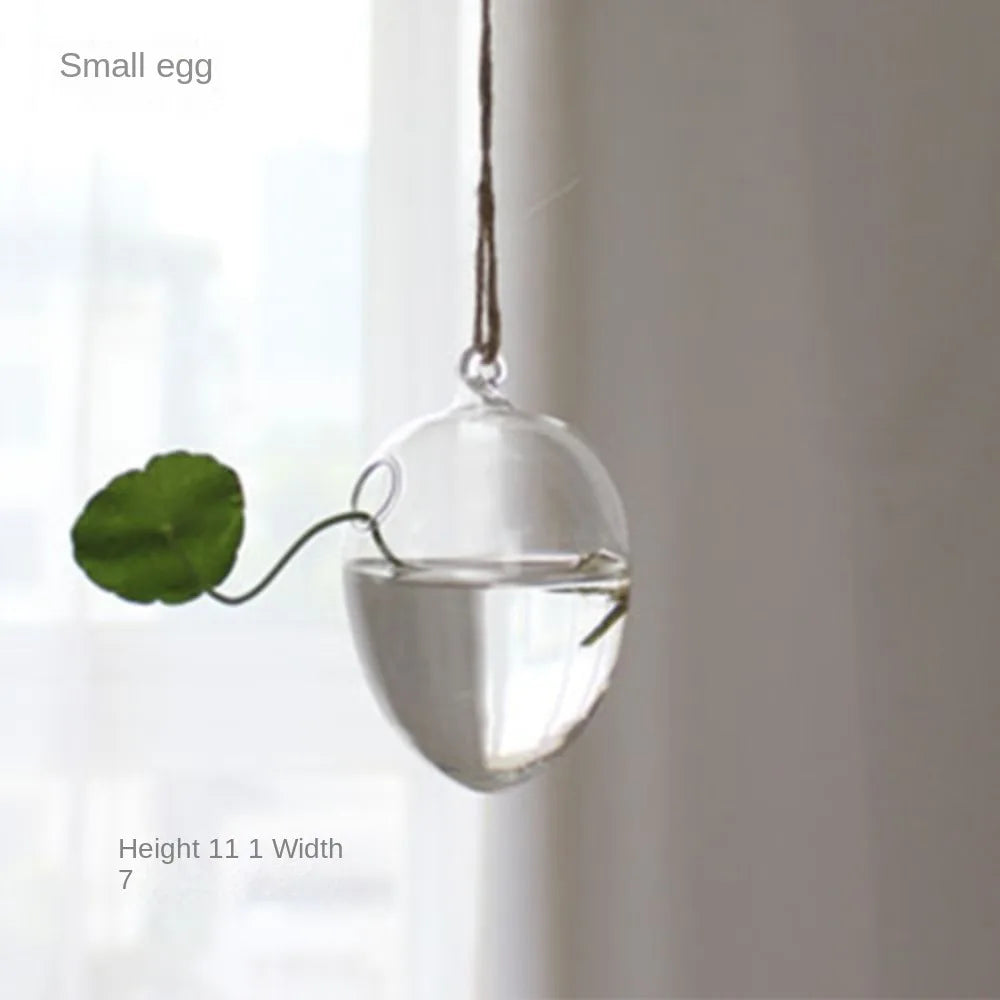 Hanging Glass Terrarium Vase | Hydroponic Plant Pot Decor