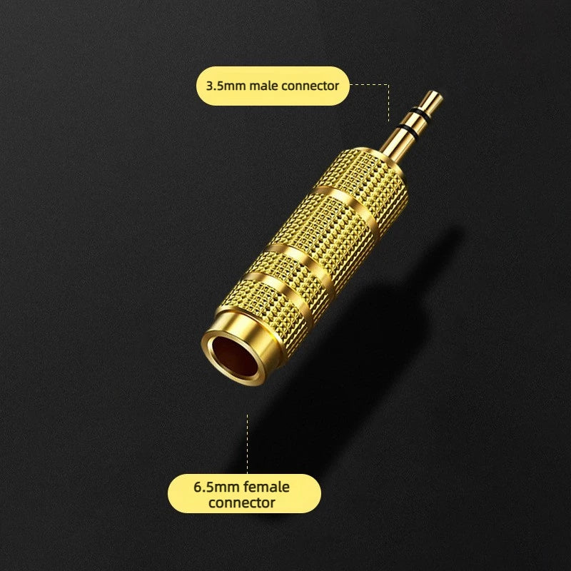 Musical Instrument HiFi Sound Gold Plated Audio Adapter 65mm To 35mm Jack Converter for Headphone and Amplifier Peaceful Pleasures Health and Wellness B