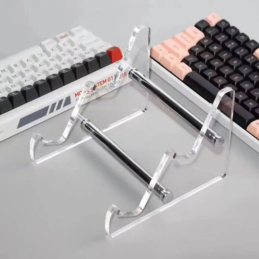 Acrylic Mechanical Keyboard Display Stand Transparent 2-Tier Keyboard Holder Storage Rack for Desk Organizer Gaming Keyboard Peaceful Pleasures Health and Wellness