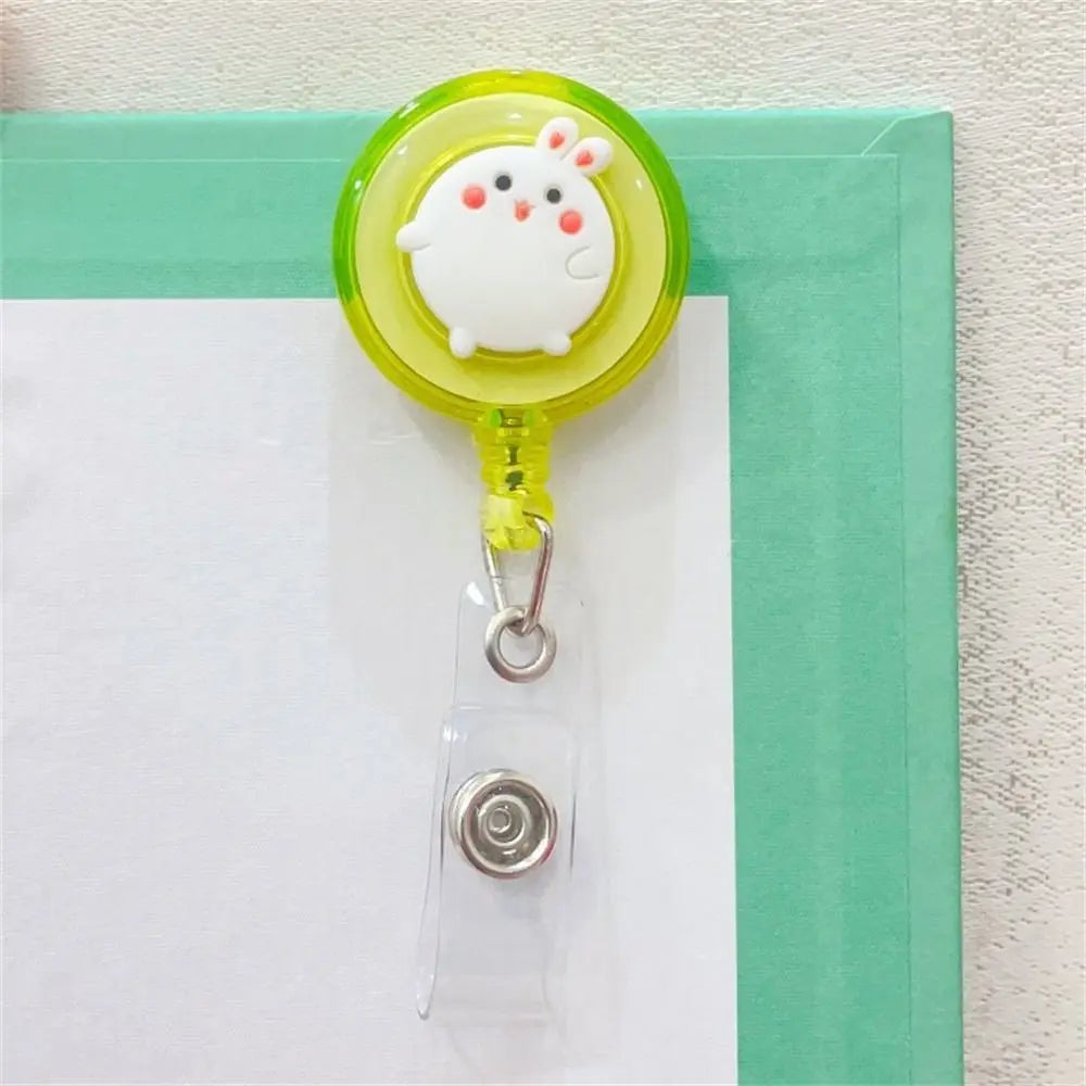 Cute ABS Card Holder Name Tag Nurse Doctor Cartoon ID Card Clips Retractable Badge Reel Badge Holder Name Card Holder Peaceful Pleasures Health and Wellness 06