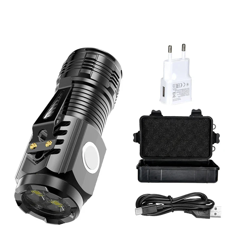 Mini LED Flashlight Type-C Rechargeable | 5 Modes & Pen Clip