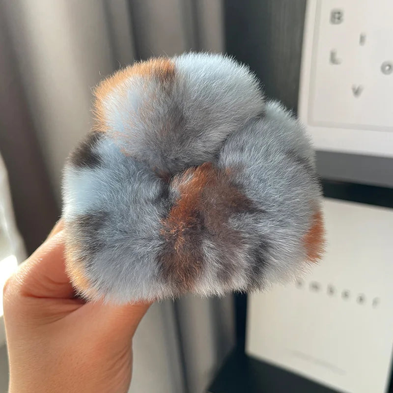Otter Rabbit Fur Clip Korean Furry Hair Clip Cute Furry Shark Clip Headband Back of The Head Hair Clip Fashionable and Versatile Peaceful Pleasures Health and Wellness S7073-09