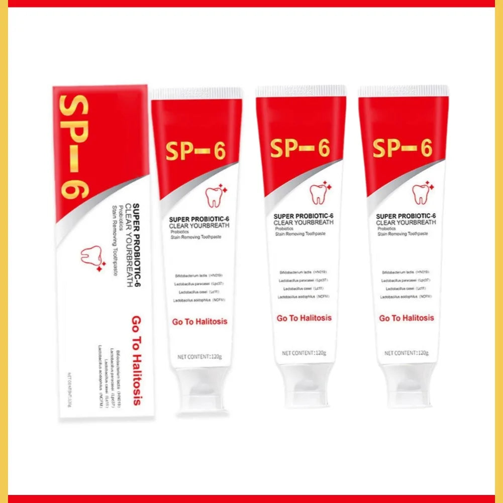 SP-6 Probiotic Whitening Toothpaste – Stain Remover & Fresh Breath