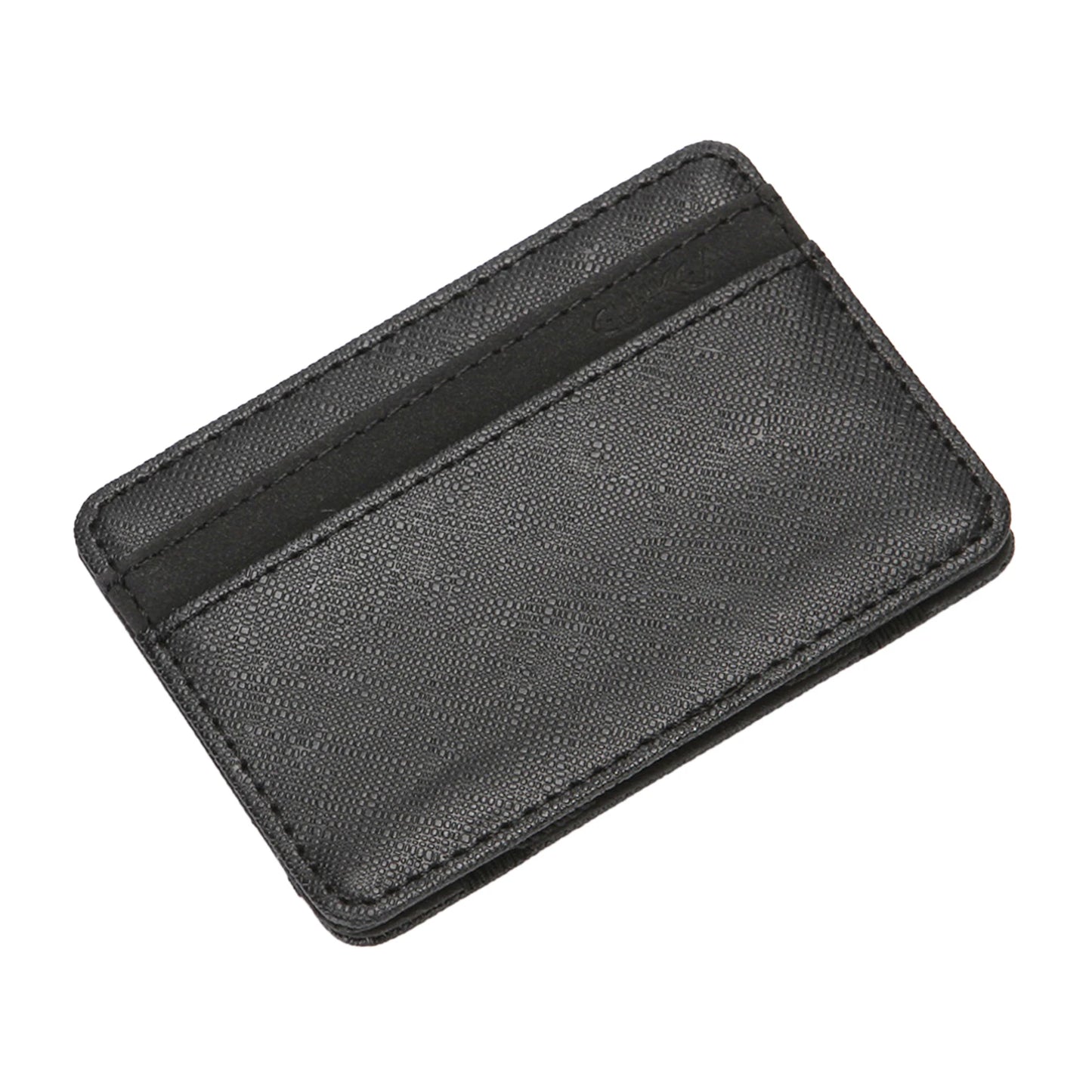Ultra Thin Magic Card Holder Water-Resistant Durable PU Wallet for Men Women Adults Elders Peaceful Pleasures Health and Wellness black
