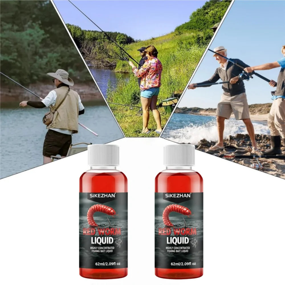 Red Worm Liquid Bait Additive 62ML High Concentration Fish Attractant Lure Oil for Freshwater Saltwater River Lake Carp Bass Peaceful Pleasures Health and Wellness