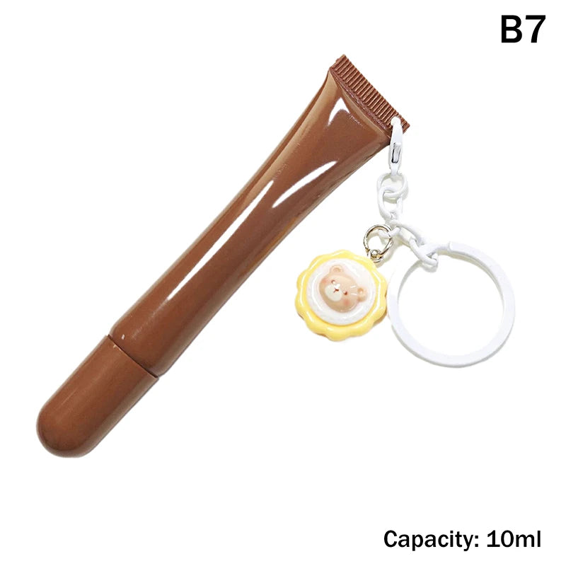 Refillable Lip Gloss Tube with Keychain | 10/15ml DIY
