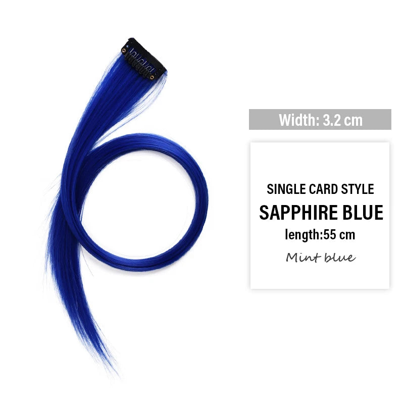 Colored Clip-In Hair Extensions | 55cm Synthetic Weft