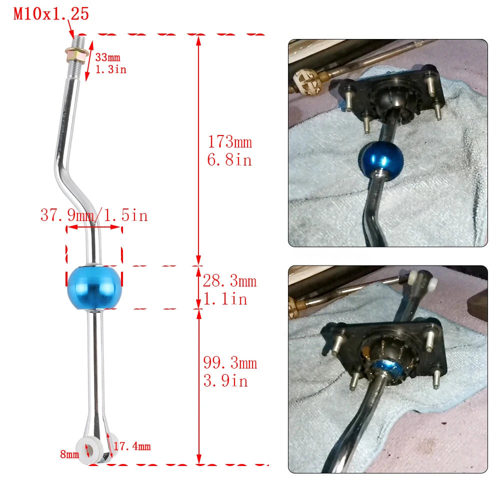 Performance Aluminum Short Throw Shifter M10x1.25 for Peugeot 206 1999-2000 Peaceful Pleasures Health and Wellness