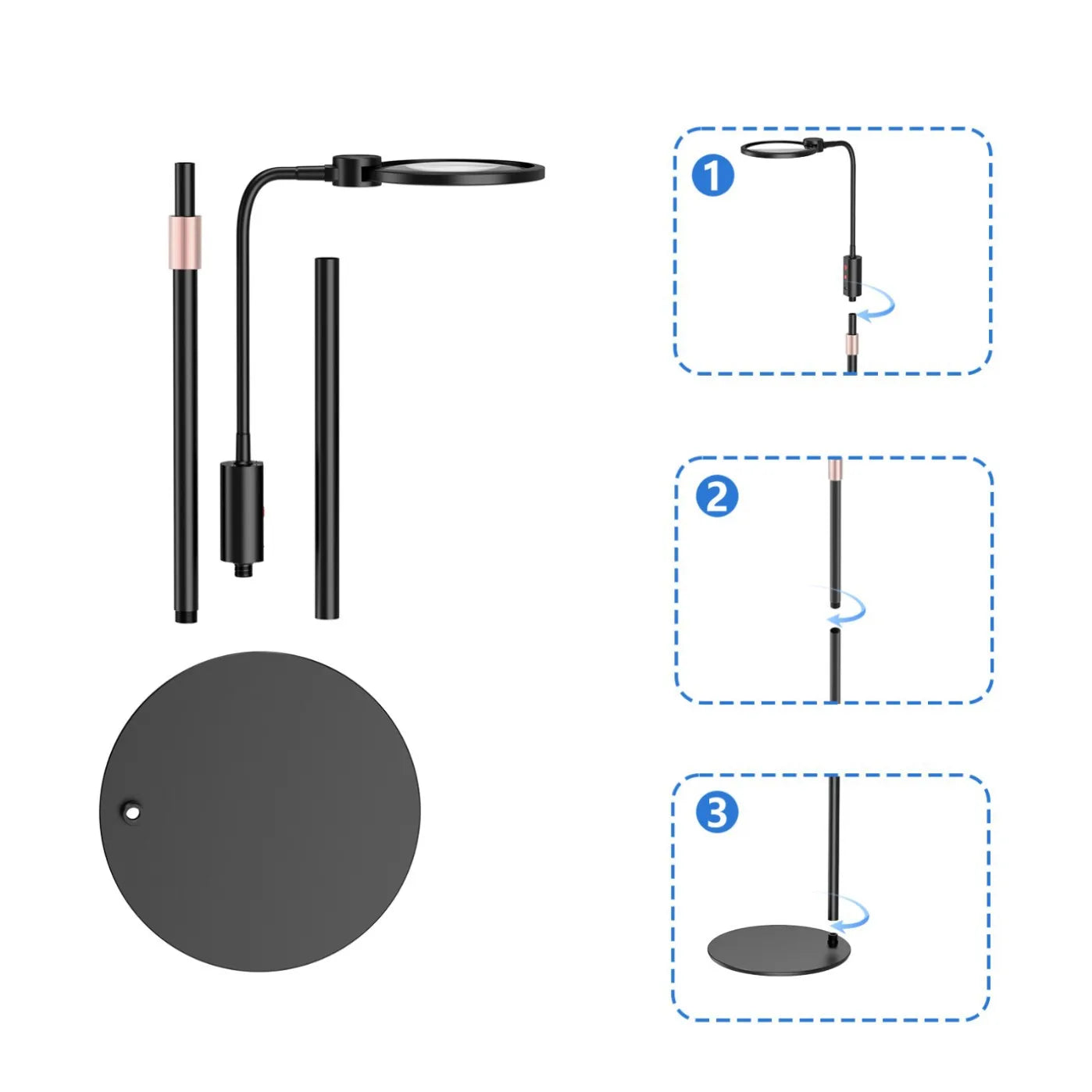 Ground Mounted Magnifying Glass with Light Vision Assistance for Elderly Reading Magnifying Glass Peaceful Pleasures Health and Wellness