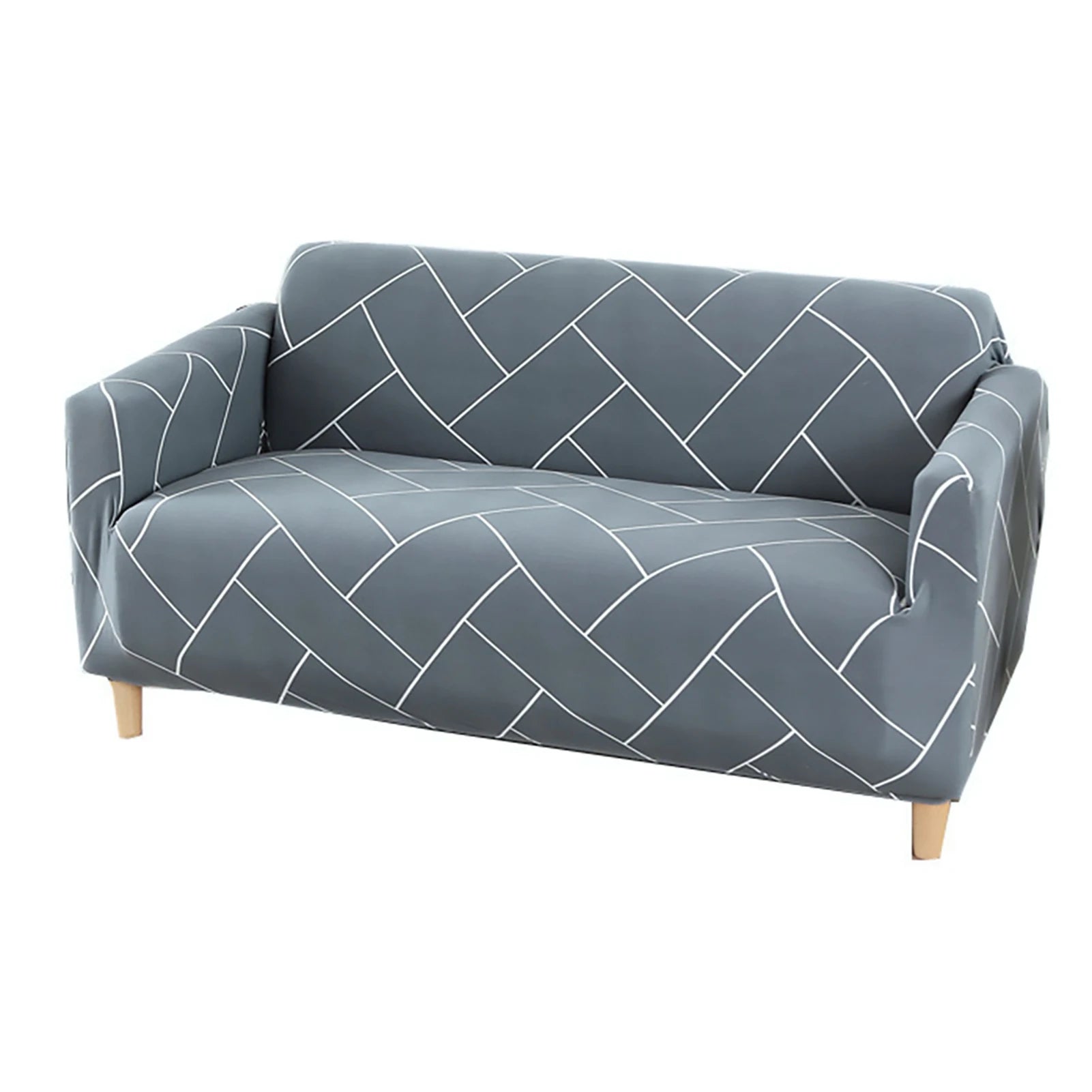 Stretch Sofa Cover Universal Printed Sofa Slipcover Loveseat Couch Cover Polyester Furniture Protector Cover with 1Pc Pillowcase Peaceful Pleasures Health and Wellness JC099 3-seater 190-230cm