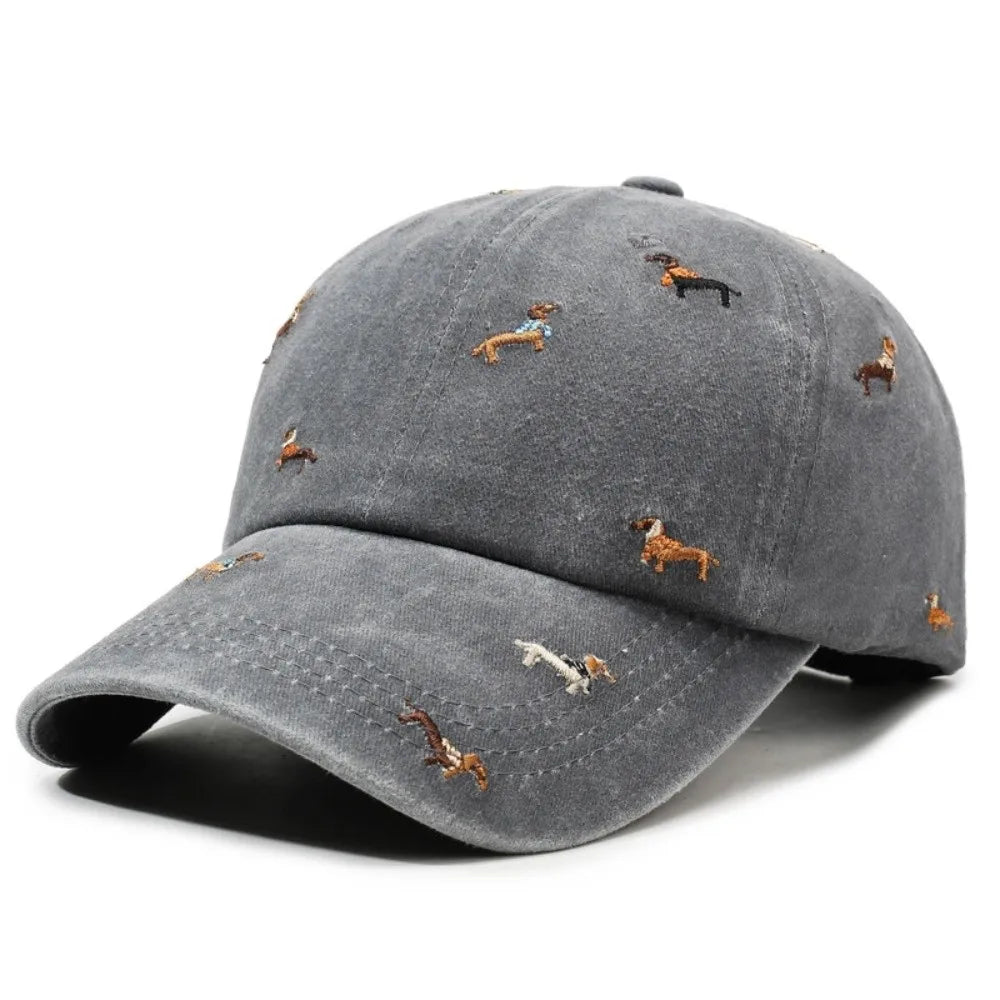 Embroidered Puppy Baseball Cap – UV Sun Hat | One Size