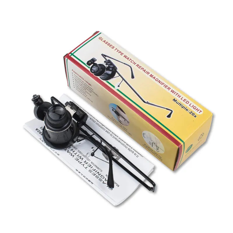Headband 20X Magnifier Loupe Head Magnifying Glass Lens Jewelry Watch Repair Watchmaker Magnifier With 1 LED Light Peaceful Pleasures Health and Wellness