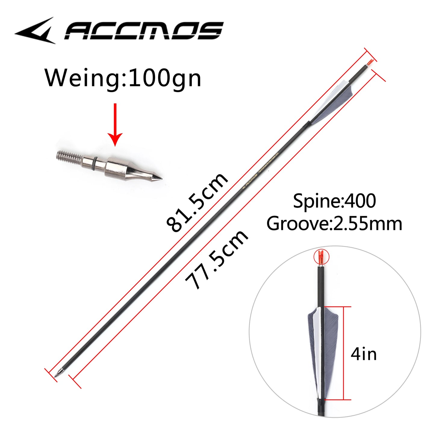 6-12p Pure Carbon Arrow ID6 Spine 300 400 500 600 700 800 Nature