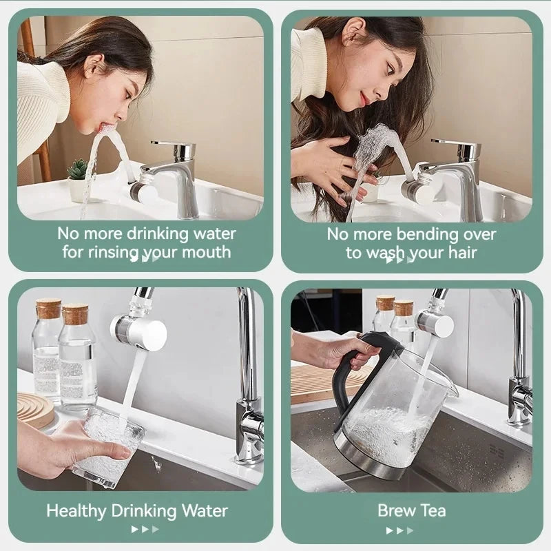 HOEFISHFaucet Filter Splash Proof Tap Water Purifier Filtration And Pressurization 720 Degree Rotating Universal Extension Nozzl Peaceful Pleasures Health and Wellness