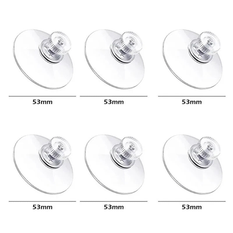 Clear PVC Suction Cup Pads – Strong Hold, 6-Pack | No-Drill Suction Cup Pads Peaceful Pleasures Health and Wellness Diameter 53mm 6Pcs