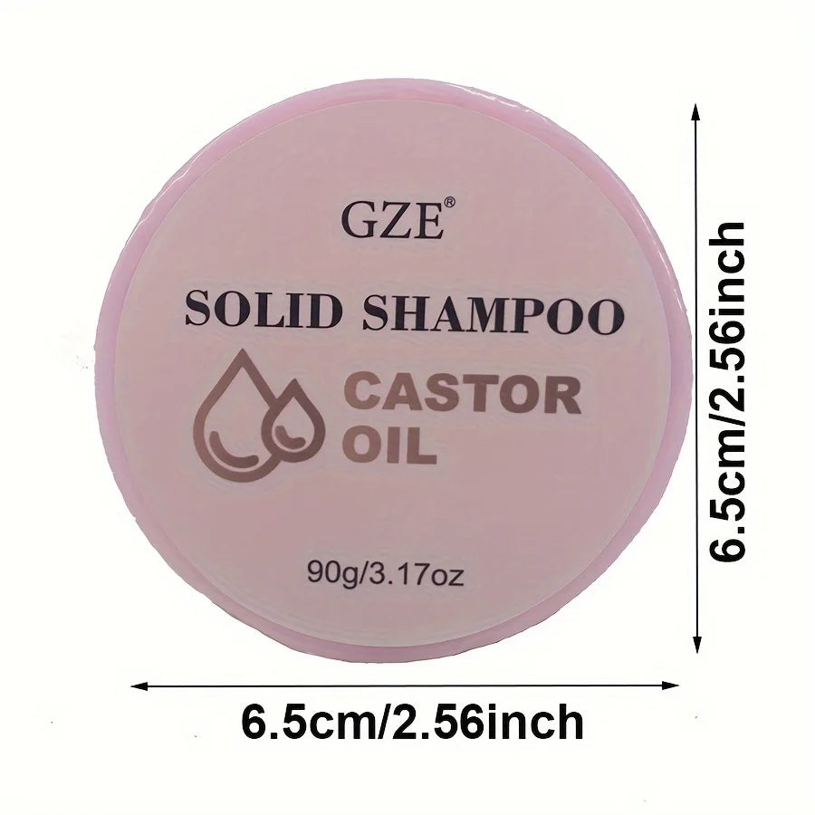 GZE Castor Oil Nourishing Shampoo Bar – Eco-Friendly, 90g