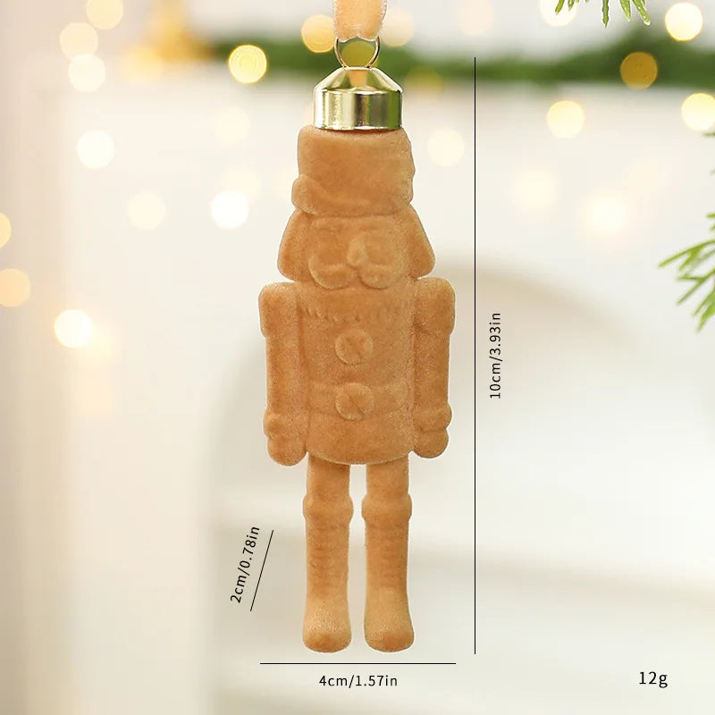 Flocked Nutcracker Soldier Christmas Tree Hanging Ornament