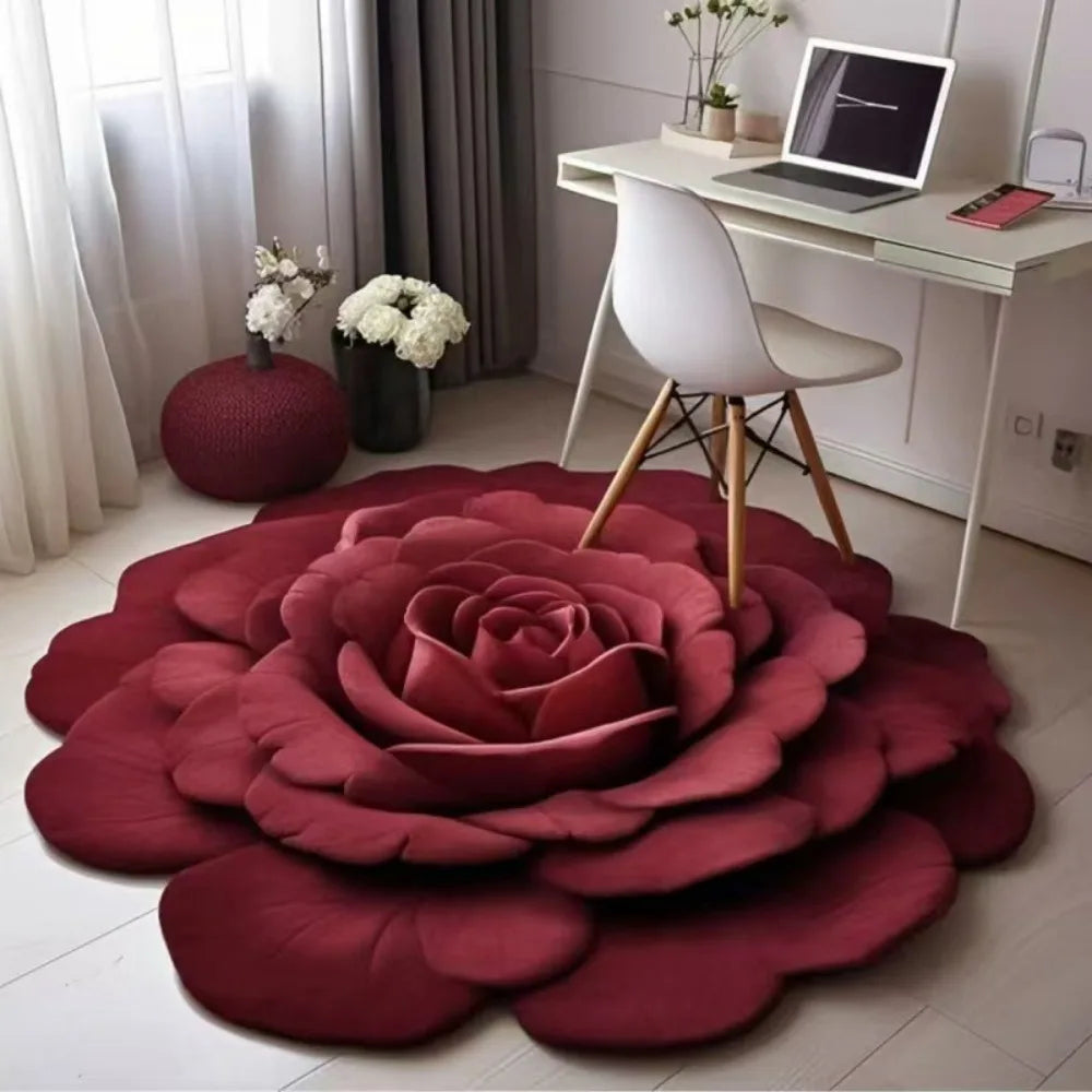 Baby Crawl Special-shaped Flower Carpet Sunflower Pastoral Peony Floor Mat Soft Non-slip Blanket Bedside Peaceful Pleasures Health and Wellness B